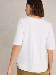 White Stuff Weaver Notch Neck 100% Organic Cotton Top - Imagen 2 de 6