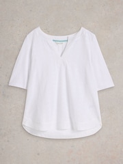 White Stuff Weaver Notch Neck 100% Organic Cotton Top - Imagen 5 de 6