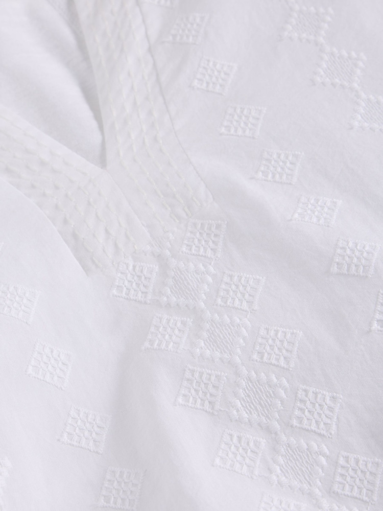 White Stuff Weaver Notch Neck 100% Organic Cotton Top - Imagen 6 de 6