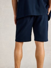 White Stuff Blue Rib Jersey 100% Cotton Shorts - Image 2 of 6
