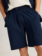 White Stuff Blue Rib Jersey 100% Cotton Shorts - Image 3 of 6
