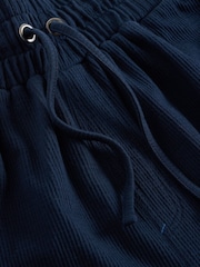 White Stuff Blue Rib Jersey 100% Cotton Shorts - Image 6 of 6
