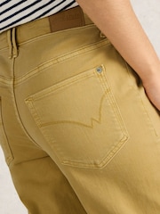 White Stuff Khaki Yellow Blake Straight Crop Jeans - Image 4 of 6