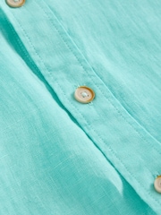 White Stuff Blue Keswick Long Sleeve 100% Linen Shirt - Image 6 of 6