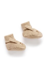 Purebaby Brown Bunny 100% Cotton Booties - Image 2 of 3