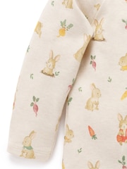 Purebaby Natural Bunny Zip 100% Cotton Sleepsuit - Image 2 of 4