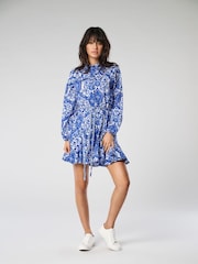 ONLY Blue Rope Tie Mini Dress - Image 1 of 7