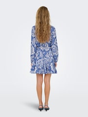 ONLY Blue Rope Tie Mini Dress - Image 4 of 7