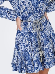 ONLY Blue Rope Tie Mini Dress - Image 5 of 7