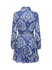 ONLY Blue Rope Tie Mini Dress - Image 7 of 7