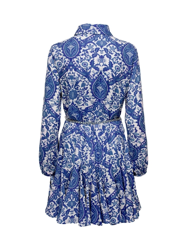 ONLY Blue Rope Tie Mini Dress - Image 7 of 7