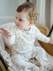 Purebaby Pink Bunny 100% Cotton Sleepsuit - Image 1 of 5