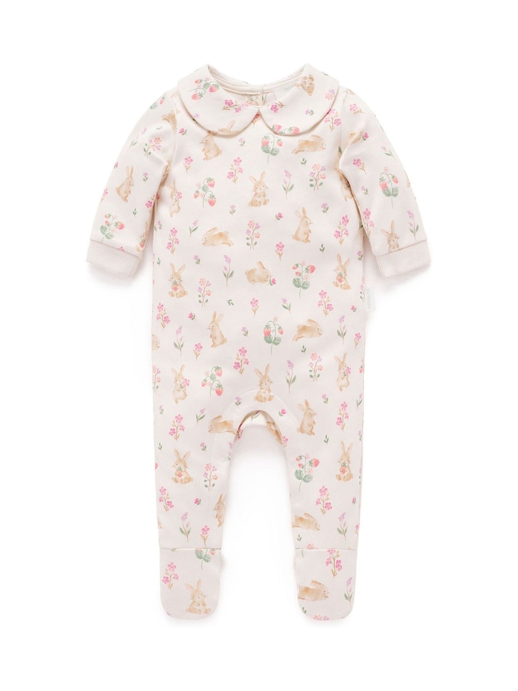 Purebaby Pink Bunny 100% Cotton Sleepsuit - Image 2 of 5