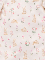 Purebaby Pink Bunny 100% Cotton Sleepsuit - Image 5 of 5