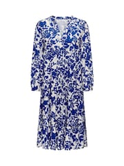 ONLY Blue Printed 3/4 Sleeve Midi Dress - Image 6 of 7