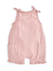 Mamas & Papas Pink Crinkle 100% Cotton Romper & Bodysuit Set - Image 5 of 5