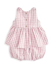 Mamas & Papas Pink Gingham Sleeveless Top & Shorts Set - Image 3 of 5