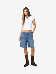 NOISY MAY Blue Loose Bermuda 100% Cotton Shorts - Image 1 of 5