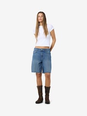 NOISY MAY Blue Loose Bermuda 100% Cotton Shorts - Image 3 of 5
