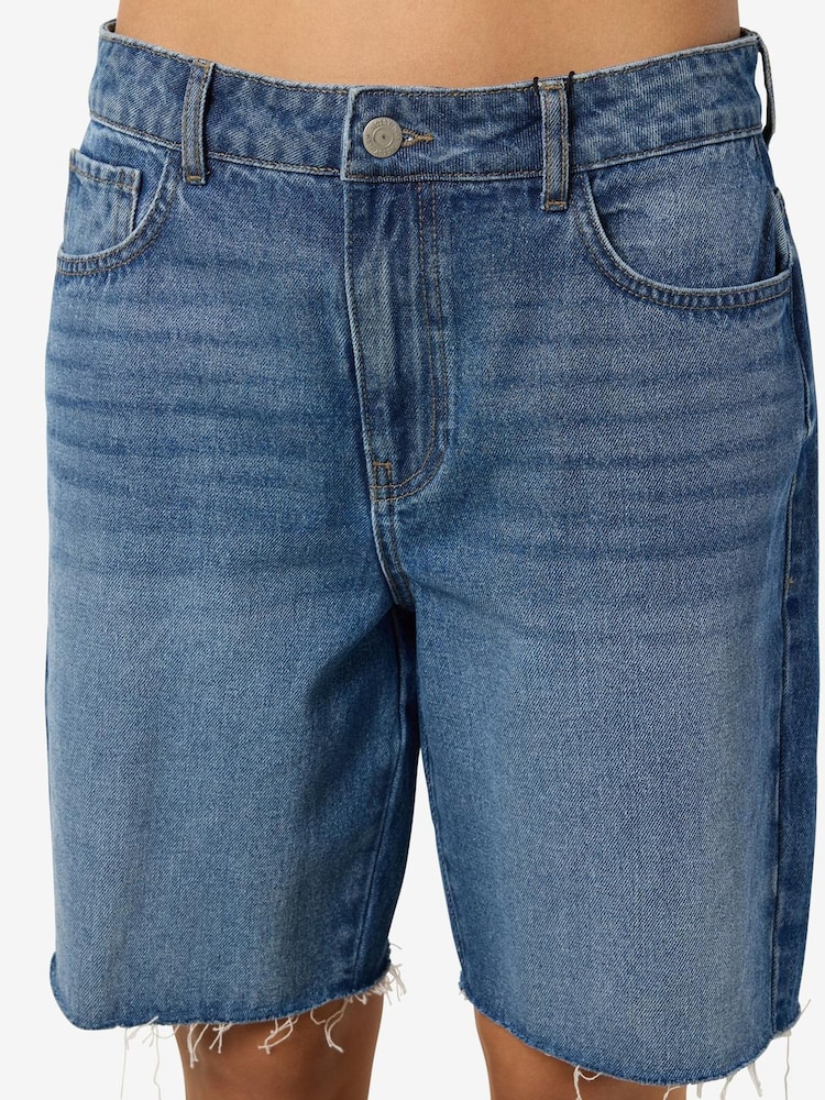 NOISY MAY Blue Loose Bermuda 100% Cotton Shorts - Image 4 of 5