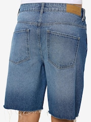 NOISY MAY Blue Loose Bermuda 100% Cotton Shorts - Image 5 of 5