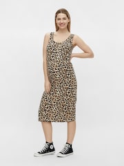 Mamalicious Black Printed And Plain Jersey Midi Dresses 2 Pack - Image 2 of 5