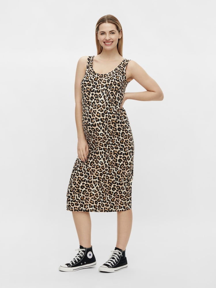 Mamalicious Black Printed And Plain Jersey Midi Dresses 2 Pack - Image 2 of 5