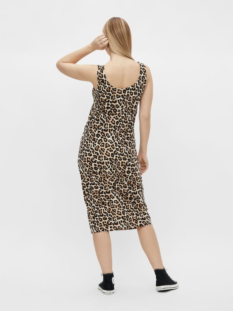 Mamalicious Black Printed And Plain Jersey Midi Dresses 2 Pack - Image 3 of 5