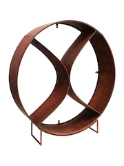 Ivyline Natural Rust Circle Sculptural Log Storage - Image 2 of 4