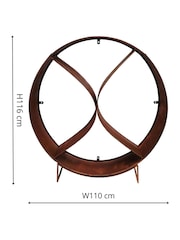 Ivyline Natural Rust Circle Sculptural Log Storage - Image 4 of 4