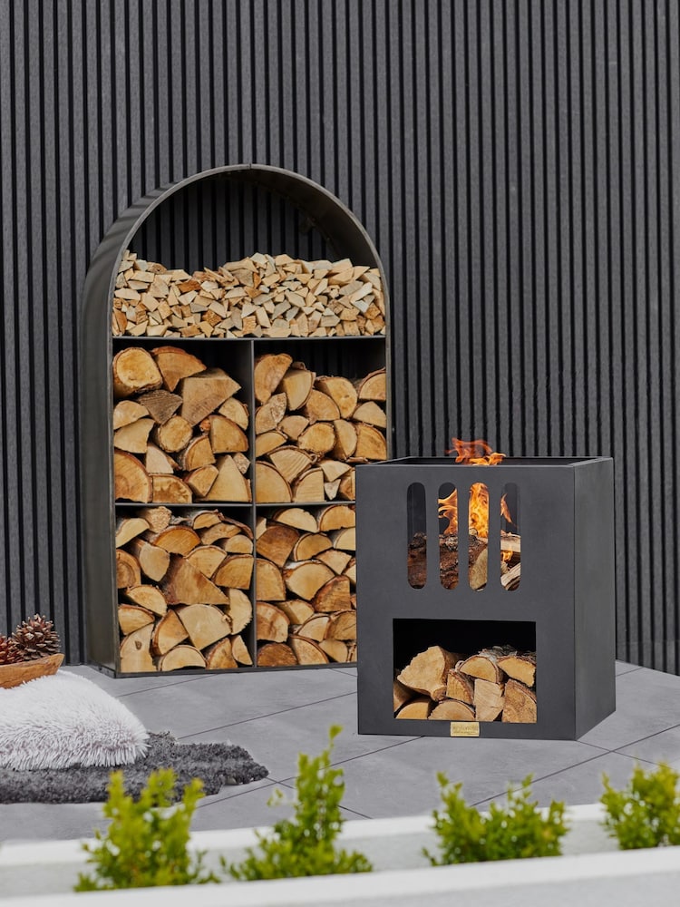 Ivyline Zinc Archway Sculptural Garden Log Storage - Image 1 of 4