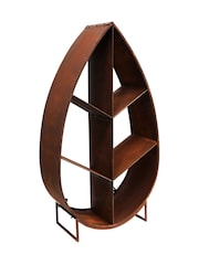Ivyline Natural Rust Leaf On Stand Sculptural Garden Log Storage - Image 2 of 4
