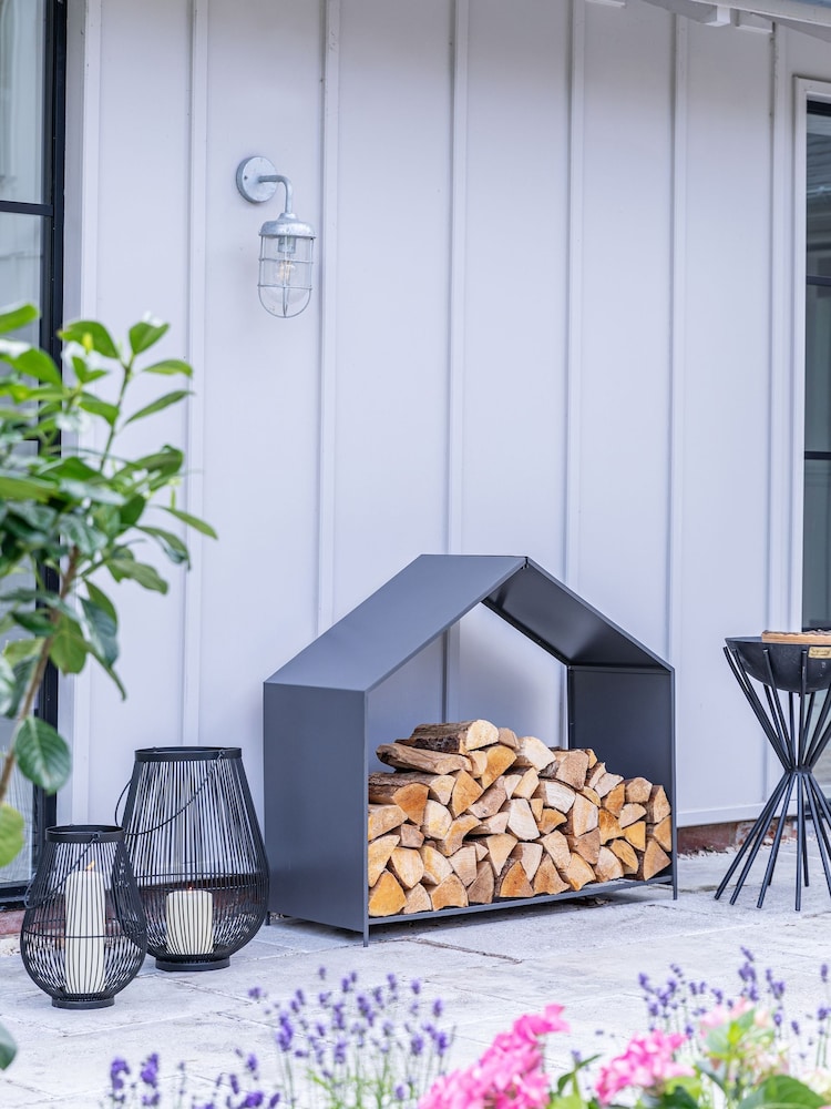 Ivyline Zinc Garden House Log Storage - Image 1 of 4