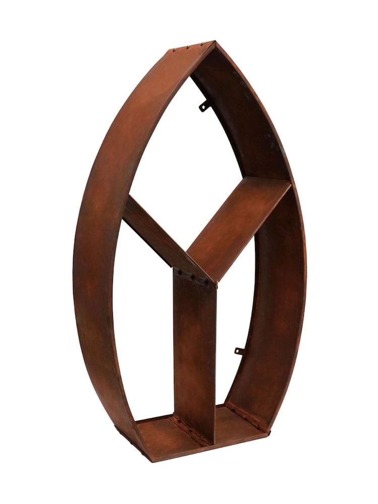 Ivyline Natural Rust Leaf Arch Sculptural Garden Log Storage - Image 2 of 4