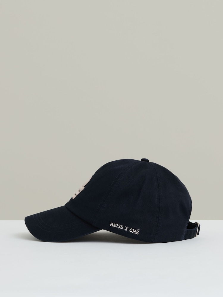 Reiss Navy Brava Sunset-Embroidered Cap - Image 3 of 5
