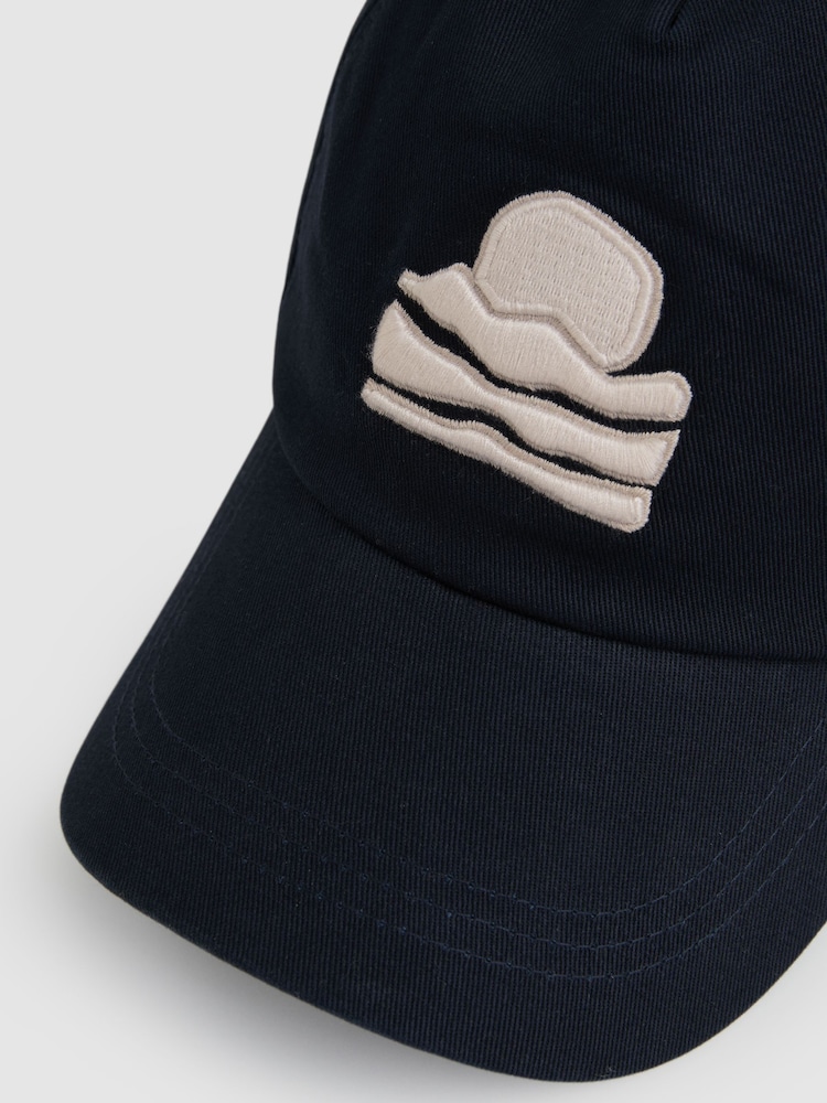 Reiss Navy Brava Cap Reiss | Ché Sunset-Embroidered Cap - Image 5 of 5