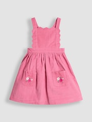 JoJo Maman Bébé Pink Embroidered Cord Pinafore Dress & Blouse Set - Image 2 of 6