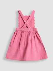 JoJo Maman Bébé Pink Embroidered Cord Pinafore Dress & Blouse Set - Image 3 of 6