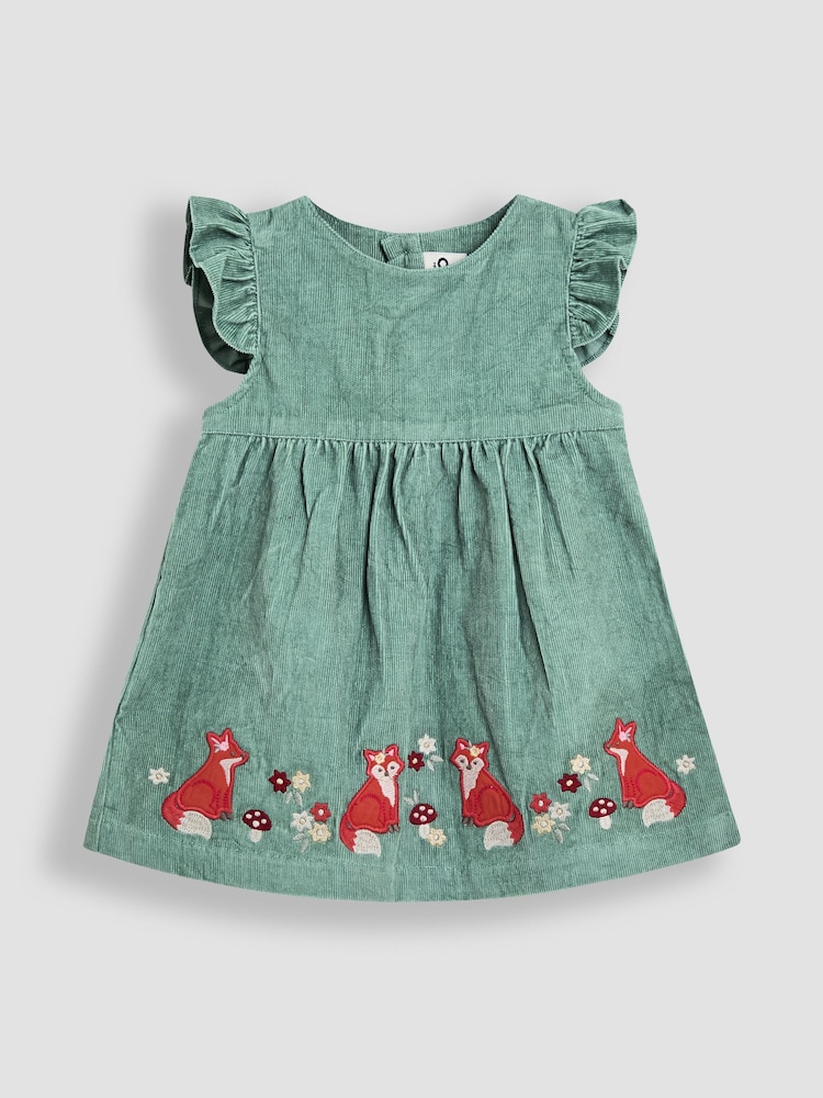 JoJo Maman Bébé Green Appliqué Cord Dress and Top Set - Image 2 of 5 JoJo Maman Bébé Green Appliqué Cord Dress and Top Set - Image 2 of 5