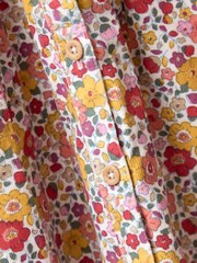 JoJo Maman Bébé Cream Floral Frill Collar Cord Button Through Dress - Image 5 of 5