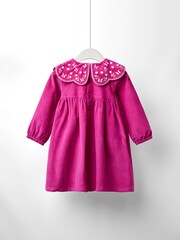 JoJo Maman Bébé Purple Christmas Embroidered Collar Cord Dress - Image 2 of 4