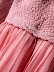 JoJo Maman Bébé Pink Christmas Knitted Combo dress - Image 3 of 5