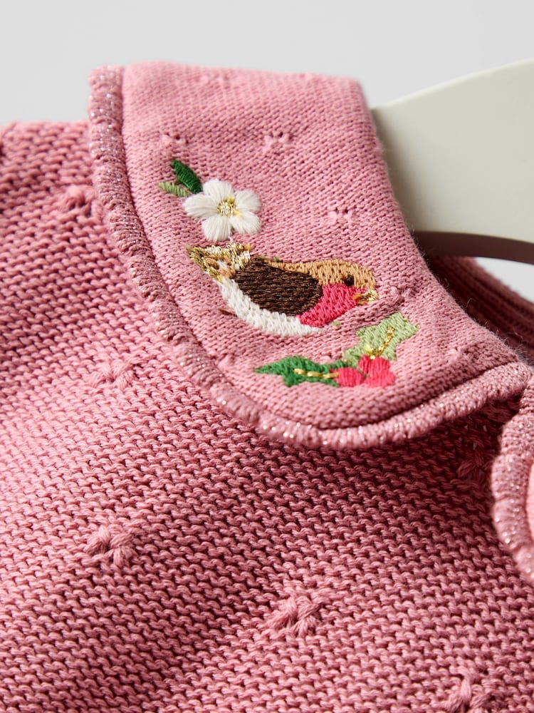 JoJo Maman Bébé Pink Christmas Knitted Combo dress - Image 7 of 7 JoJo Maman Bébé Pink Christmas Knitted Combo dress - Image 7 of 7