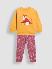 JoJo Maman Bébé Yellow Sweatshirt and Leggings Set - Image 1 of 5