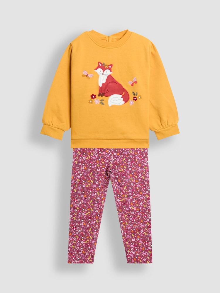 JoJo Maman Bébé Yellow Sweatshirt and Leggings Set - Image 1 of 5