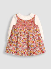 JoJo Maman Bébé Cream Floral Cord Dress & Body Set - Image 1 of 5