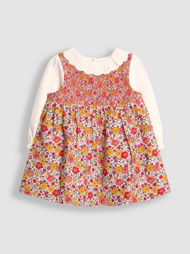 JoJo Maman Bébé Cream Floral Cord Dress & Body Set - Image 1 of 5 JoJo Maman Bébé Cream Floral Cord Dress & Body Set - Image 1 of 5