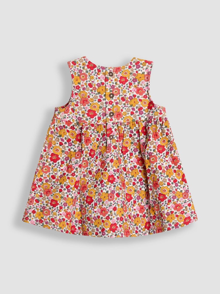 JoJo Maman Bébé Cream Floral Cord Dress & Body Set - Image 5 of 5