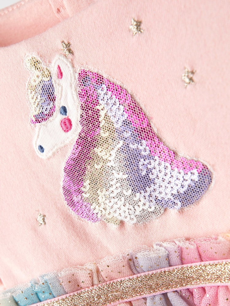 JoJo Maman Bébé Purple Unicorn Appliqué Tulle Party Dress - Image 2 of 5 JoJo Maman Bébé Purple Unicorn Appliqué Tulle Party Dress - Image 2 of 5