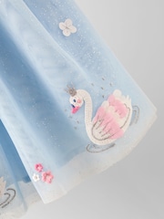 JoJo Maman Bébé Blue Swan Appliqué Tulle Party Dress - Image 4 of 4